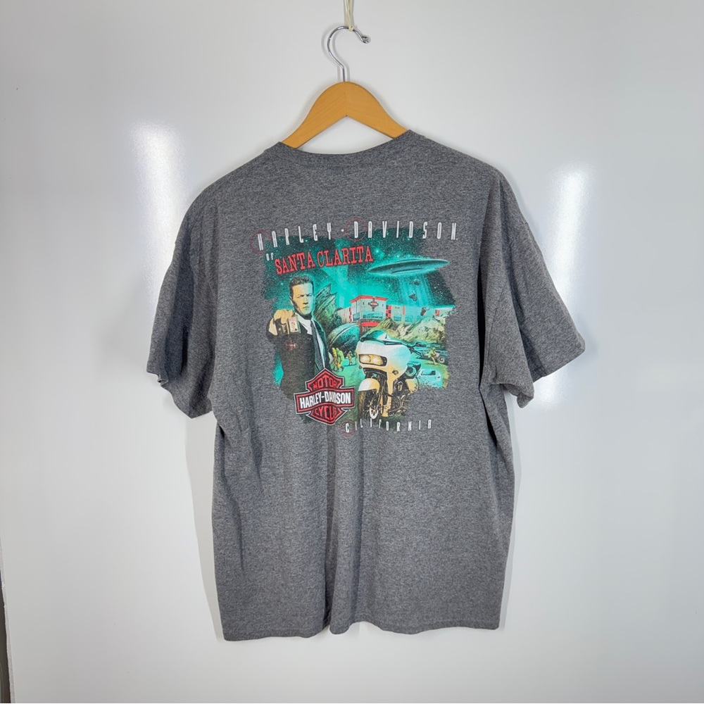 Harley-Davidson Men's Robert Patrick UFO Graphic XL Shirt Gray Streetwear Biker